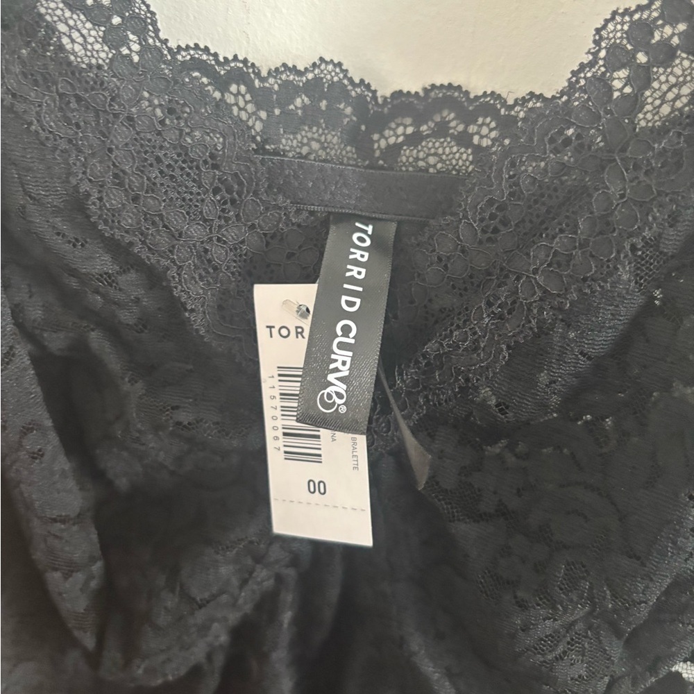 Torrid Womens Lace Cami Tank Top Sz M Black Whimsigoth Babydoll Floral Sheer - Picture 5 of 5